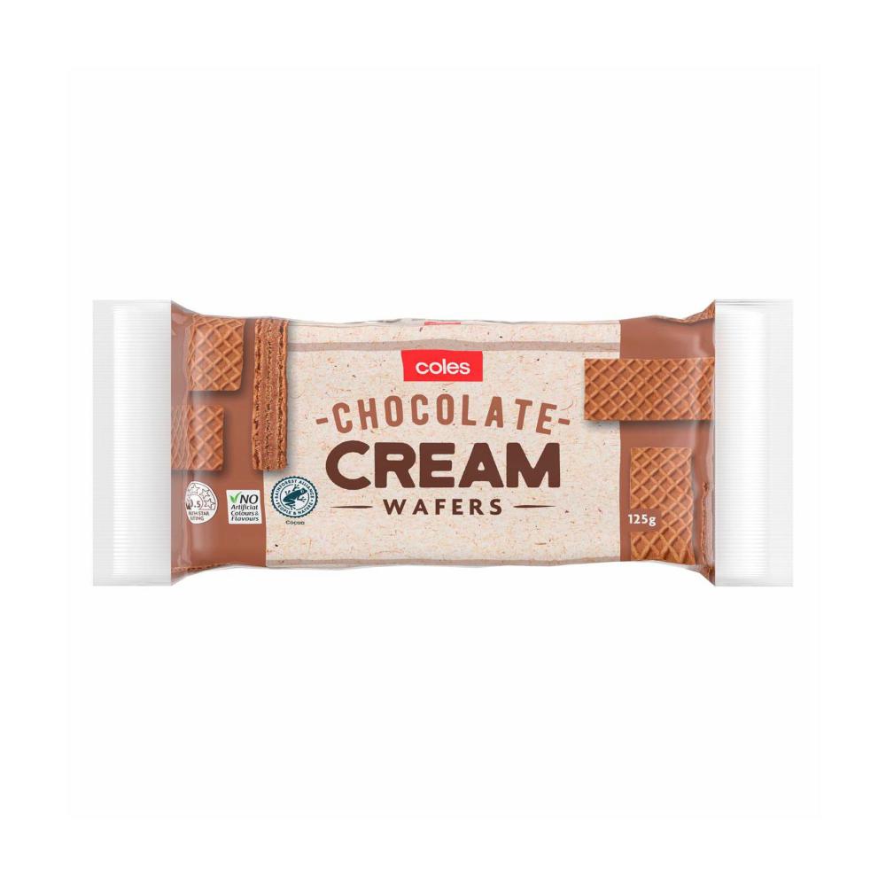 Bulk Buy 2 x Coles Chocolate Cream Wafers 125g 19300601932587 eBay