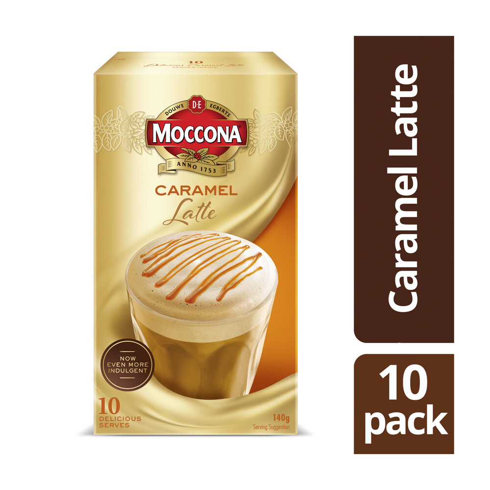 Moccona Cafe Classics Caramel Latte Coffee Sachets 10 pack 140g