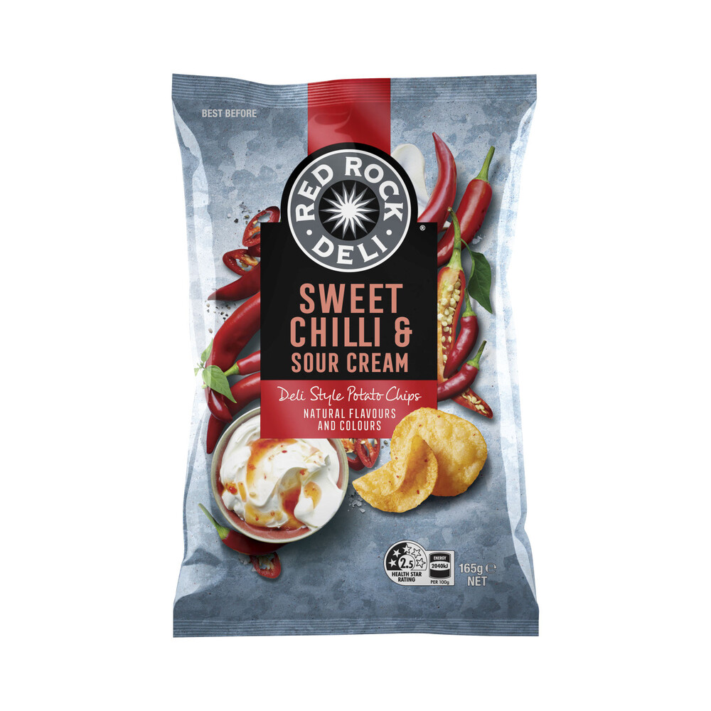 Red Rock Deli Sweet Chilli & Sour Cream Potato Chips 165 ...