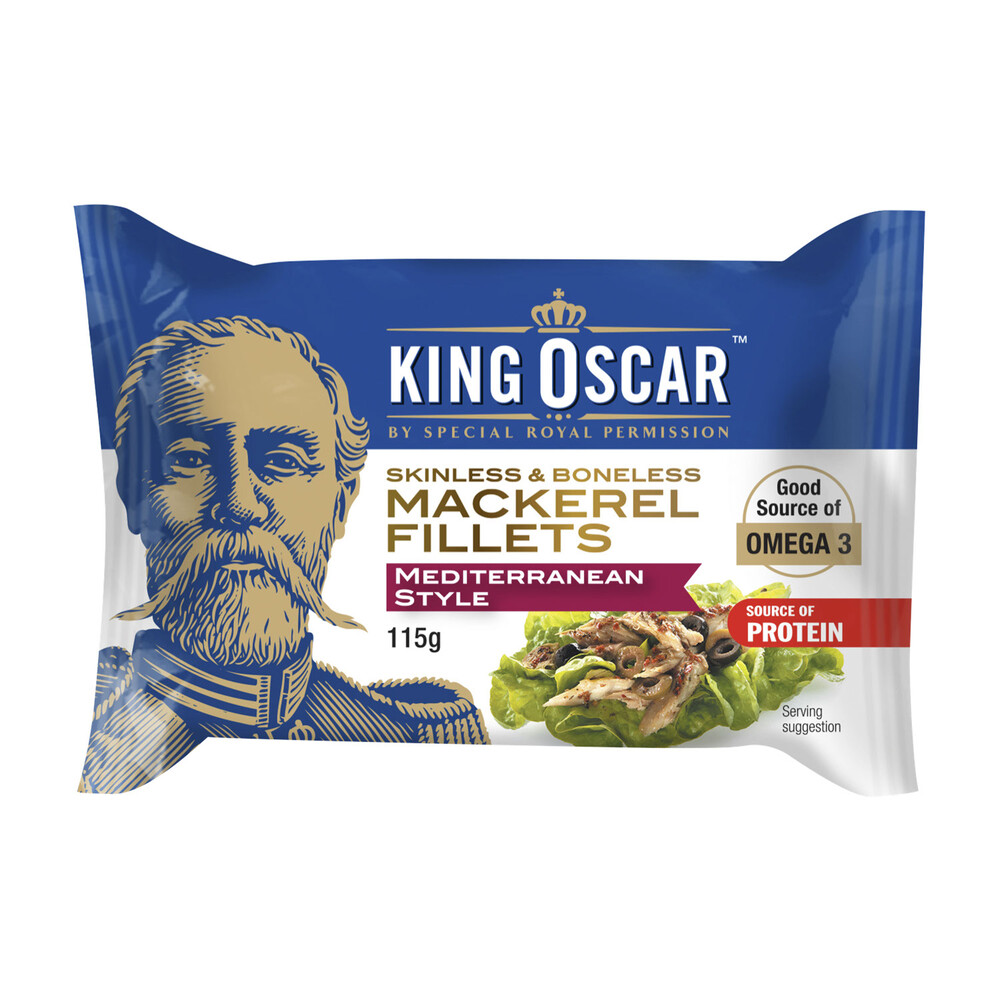 King Oscar Skinless & Boneless Mackerel Fillets Mediterranean Style