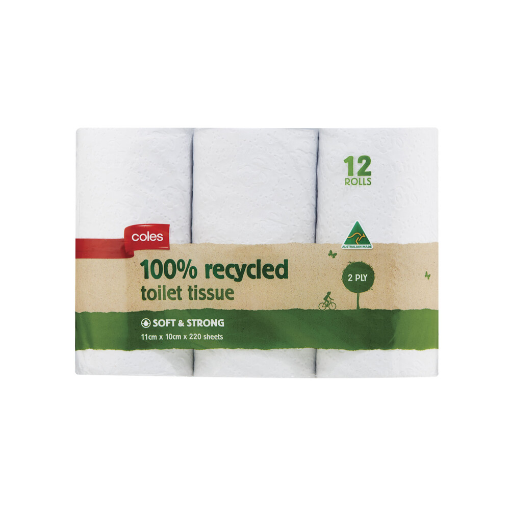 Coles Recycled Toilet Tissue 12 pack eBay
