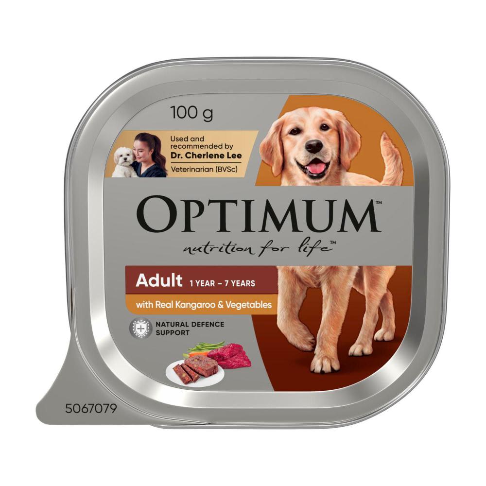 Optimum Grain Free With Real Kangaroo & Vegetables Wet Dog Food Tray
