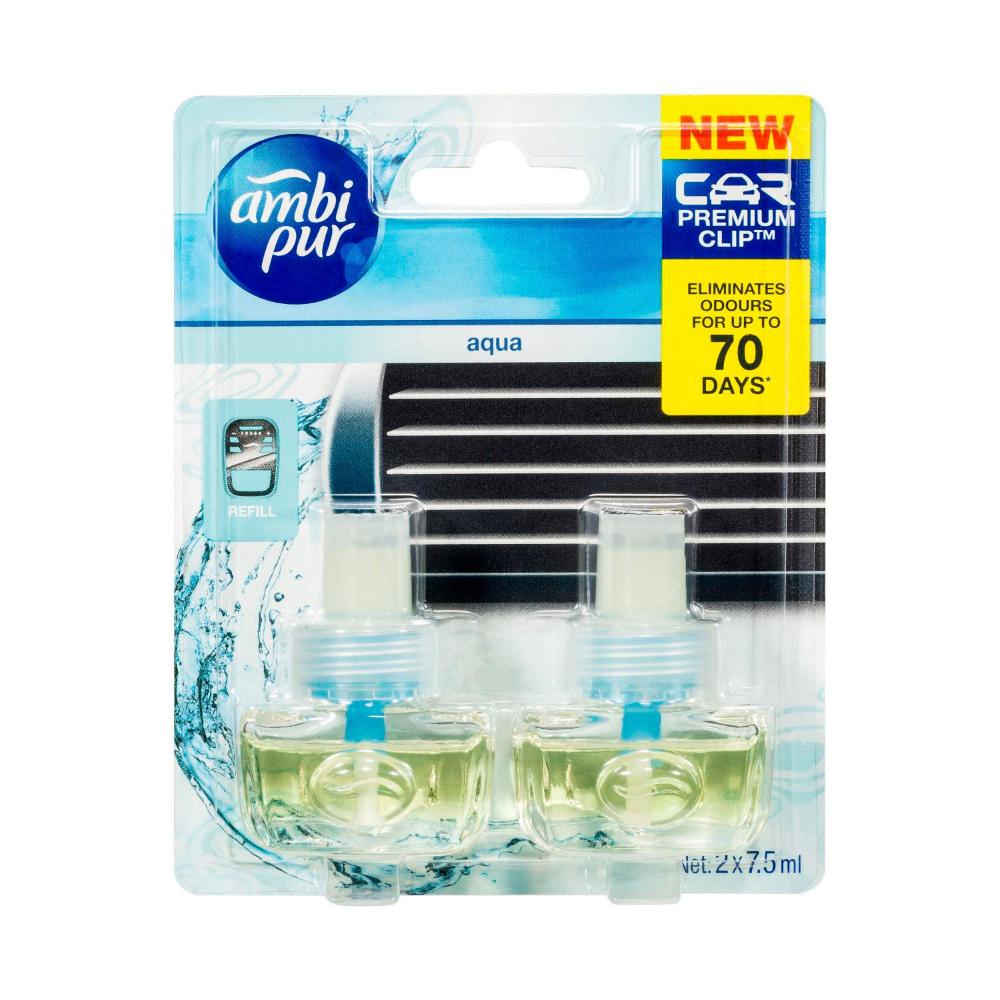 Ambi Pur Premium Clip Aqua Car Air Freshener Refill 7.5mL
