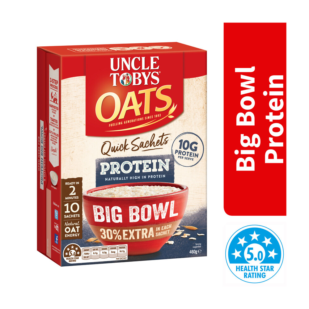Uncle Tobys Big Bowl Protein 460 gram eBay