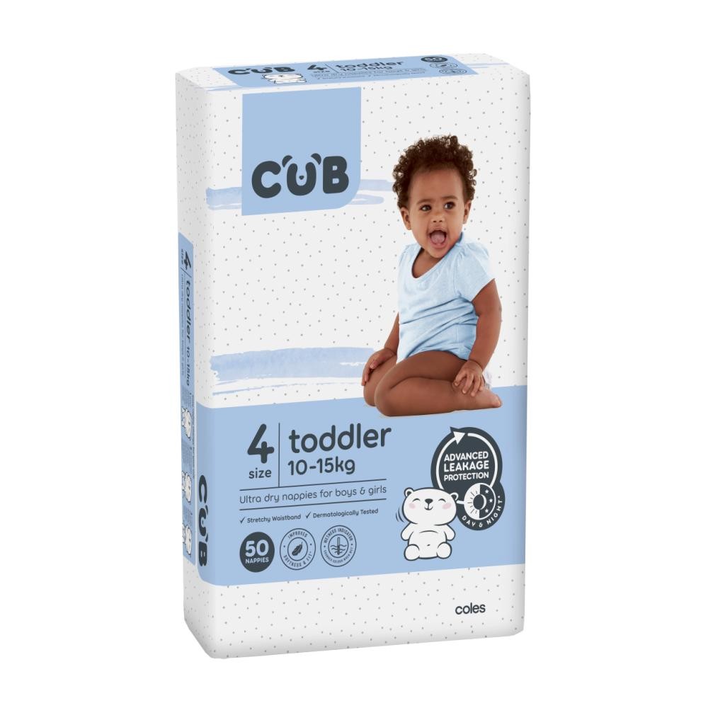 CUB Unisex Ultra Dry Toddler Nappies 1015 Kg Size 4 50 pack 19310645224746 eBay