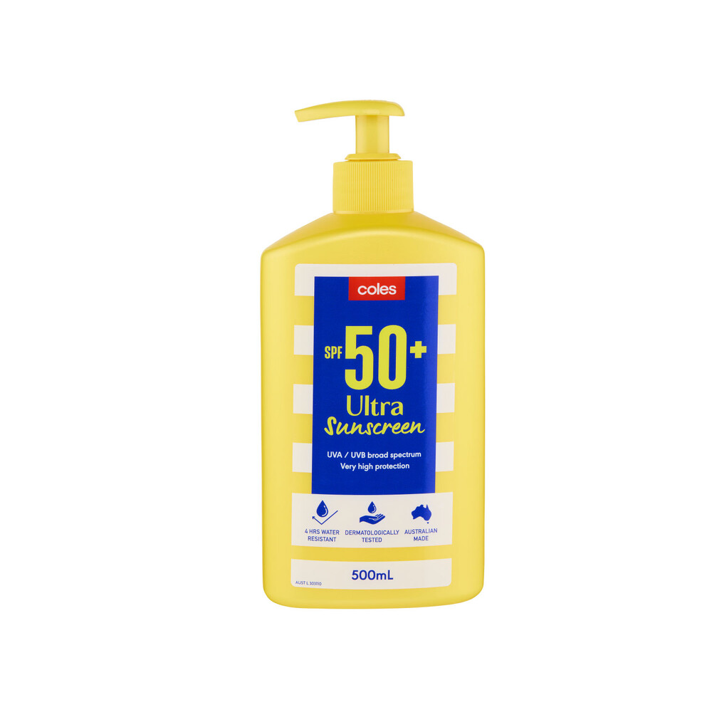 coles ultra facial sunscreen spf50 