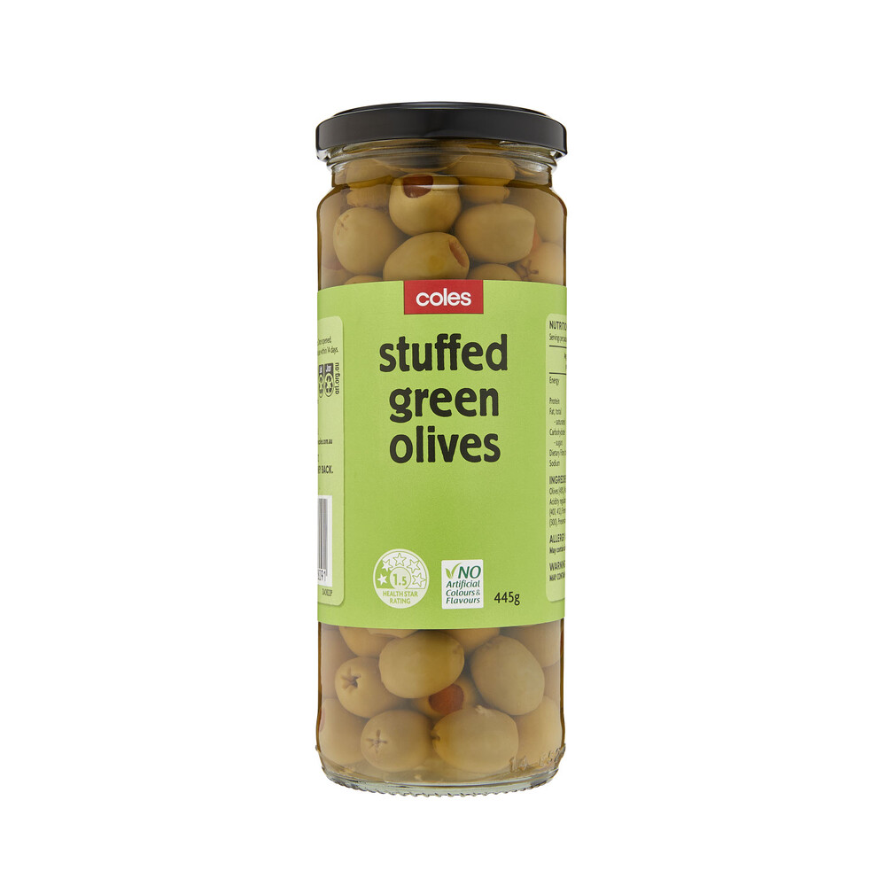 Coles Stuffed Green Olives 445g 10000093468098 eBay