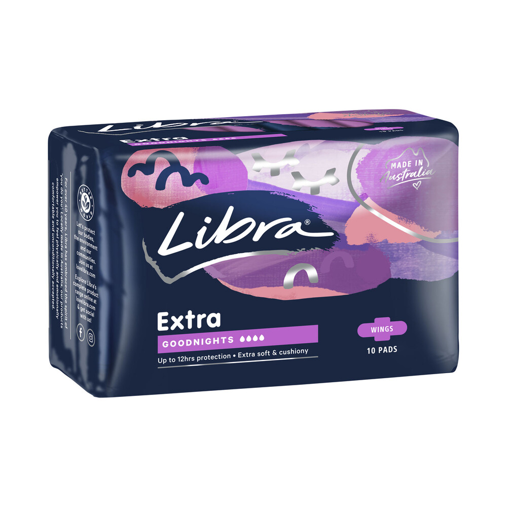 Libra Goodnights Extra Long with Wings Pads 10pk eBay