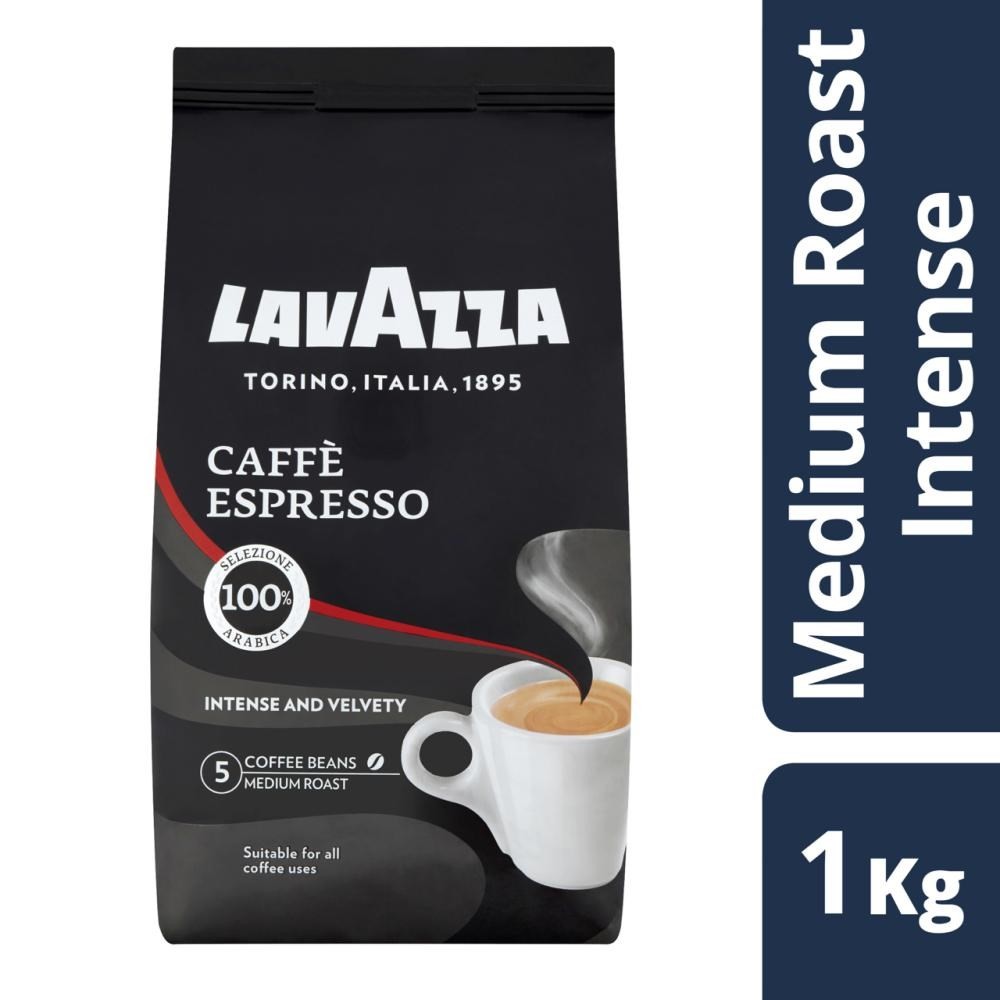 Lavazza Medium Roast Intense Caffe Espresso Coffee Beans 1kg