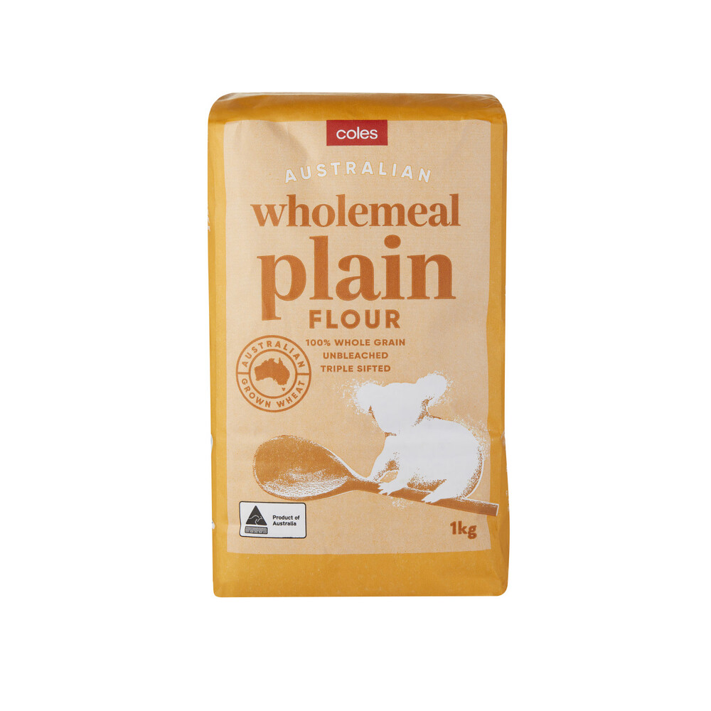 Coles Wholemeal Plain Flour 1kg 19300601287090 eBay
