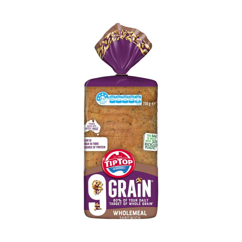 Tip Top 9 Grain Wholemeal Bread 750g eBay
