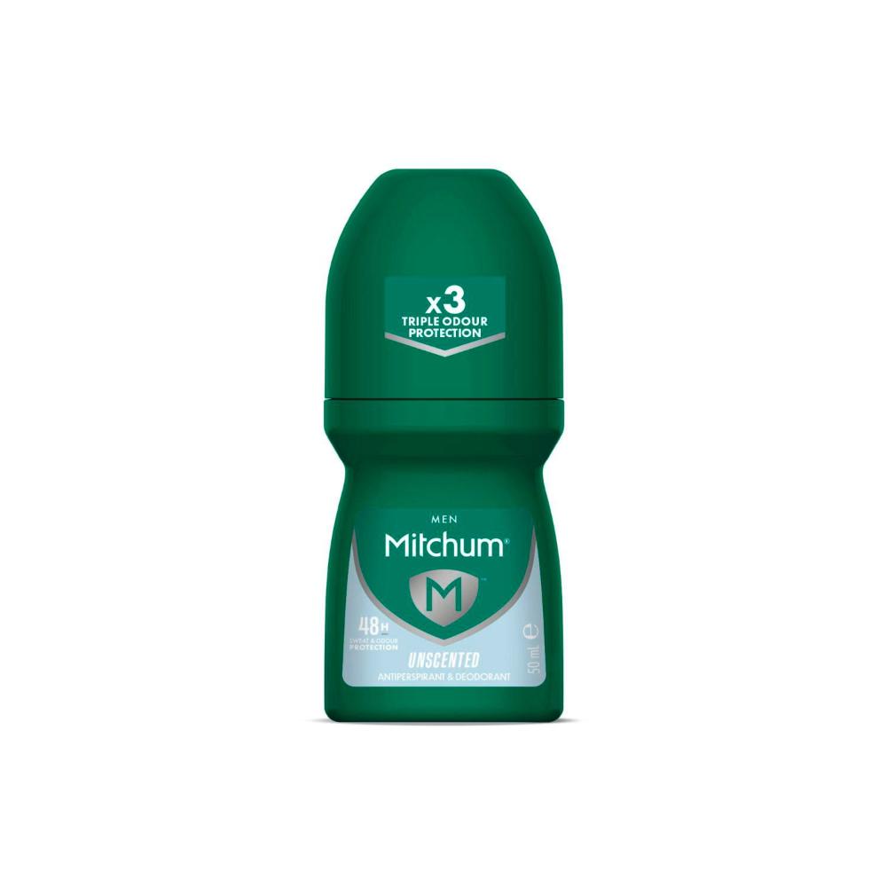 Mitchum Men's Roll On Unscented Antiperspirant Deodorant 50mL