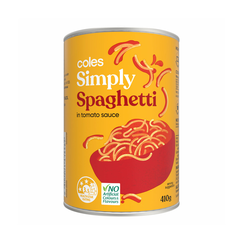 Coles Smart Buy Spaghetti In Tomato Sauce 420g for sale online eBay