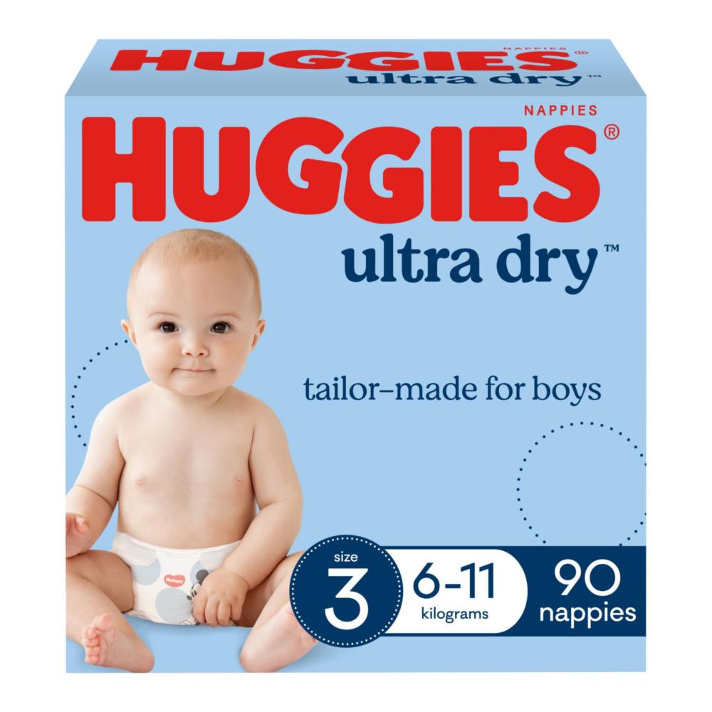Huggies Ultra Dry Nappy For Boys 611 Kg Size 3 90 pack